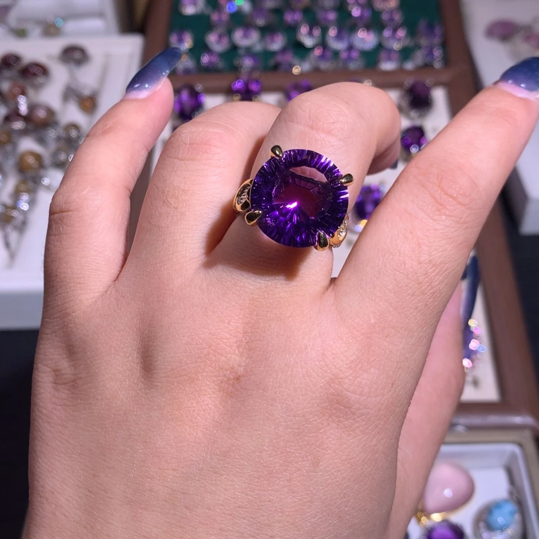 【闪购商品】水晶戒指银S925镶嵌狂*