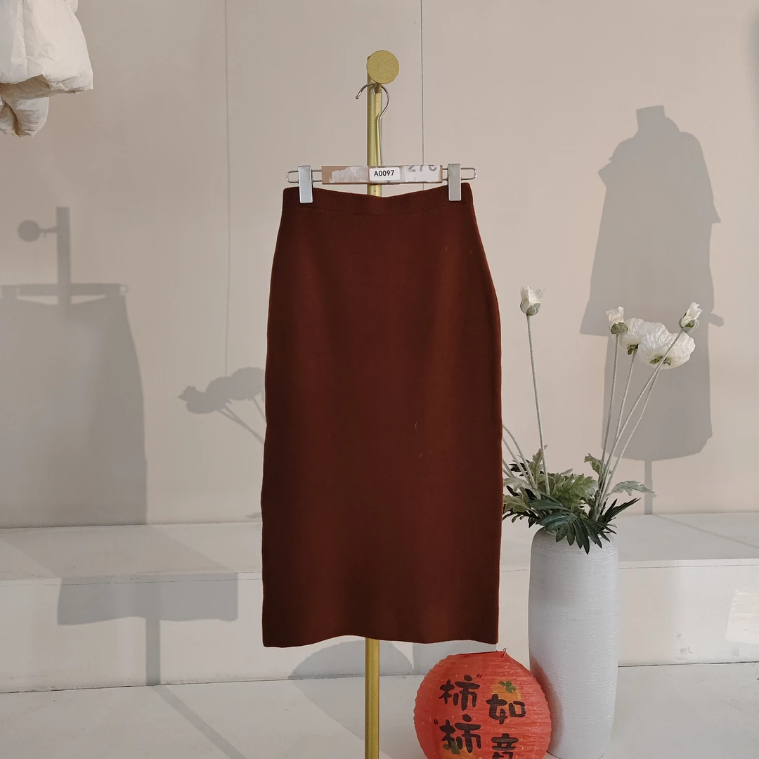 【大飞自营】A 0097 通勤复古风韩版直筒高腰针织半身裙遮胯显瘦