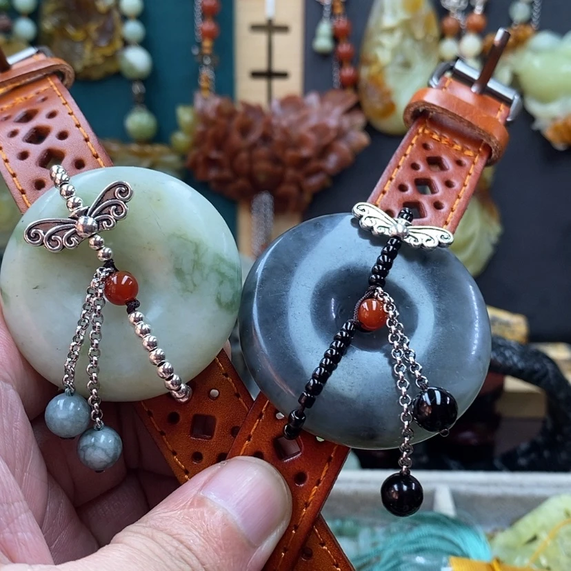 【闪购商品】蛇纹石玉手牌未镶嵌曲**幽