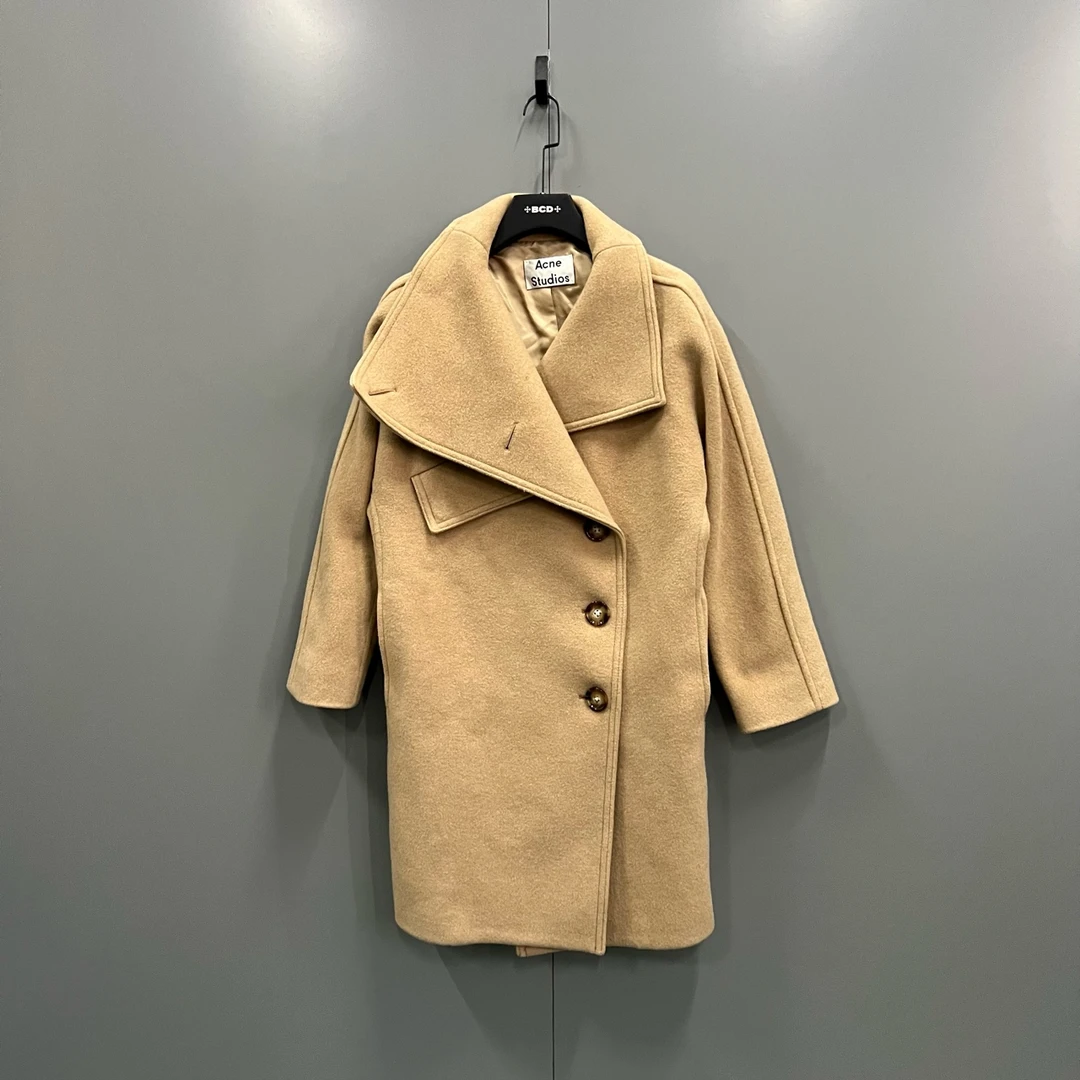 95新 Acne studio zt3 卡其色翻领大衣 32码/95新/603819