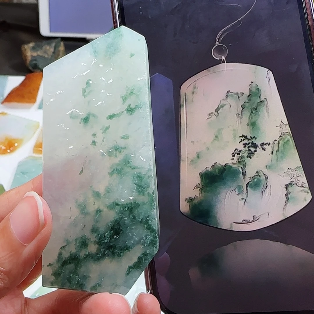 定制翡翠未镶嵌翡翠挂件包工