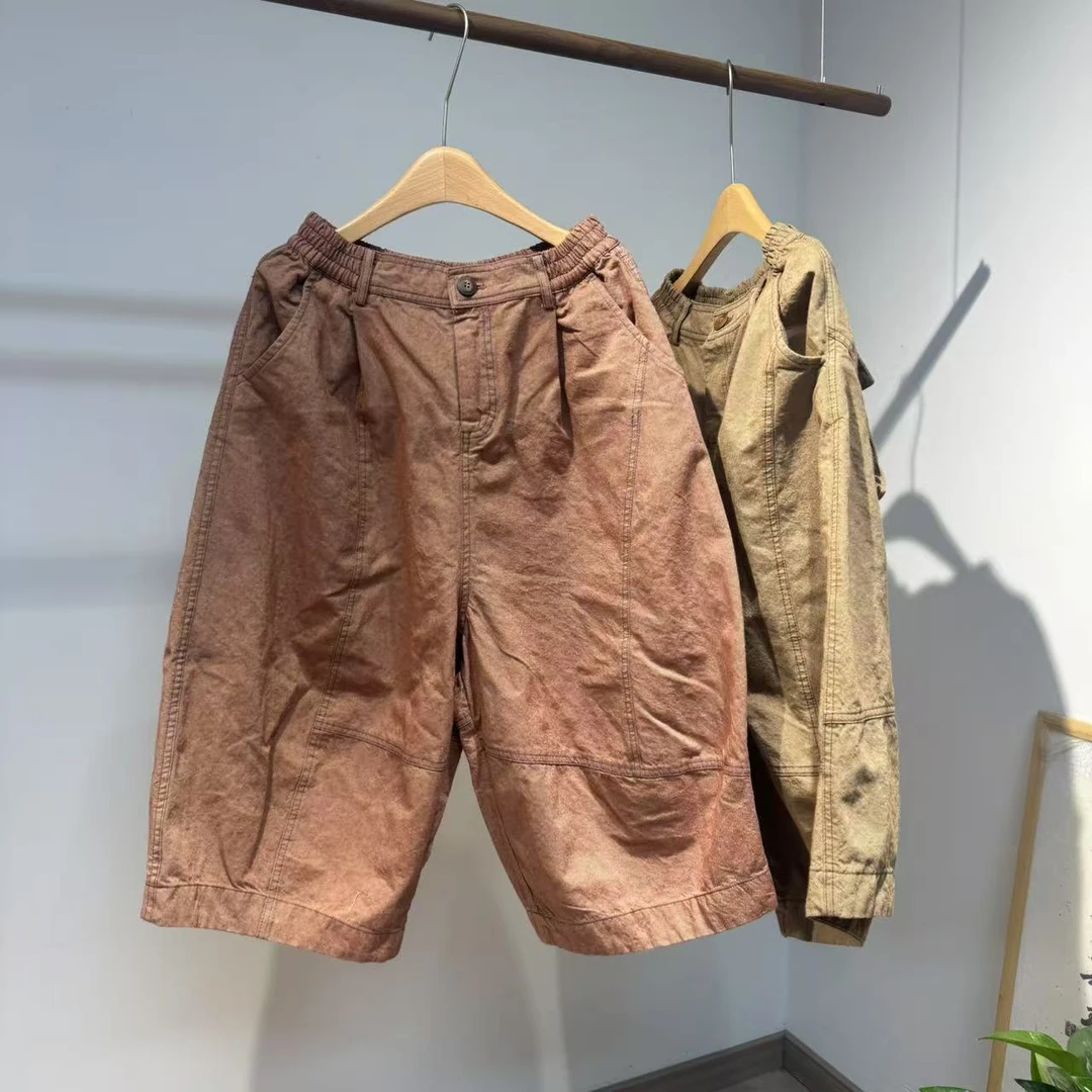 忆古朴拙  衣牧了然  孤品福利  专属  色织 进口纱休闲8分裤