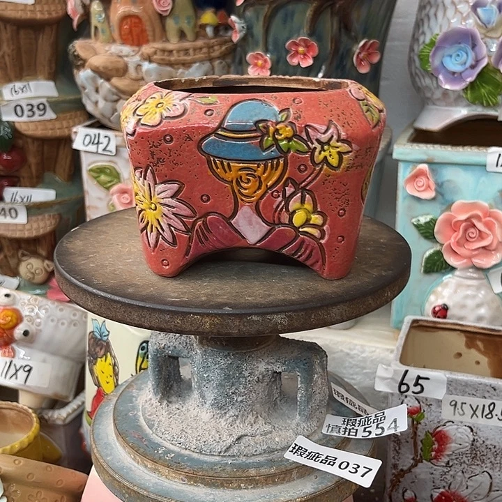 紫砂花盆粗陶材质多肉花盆