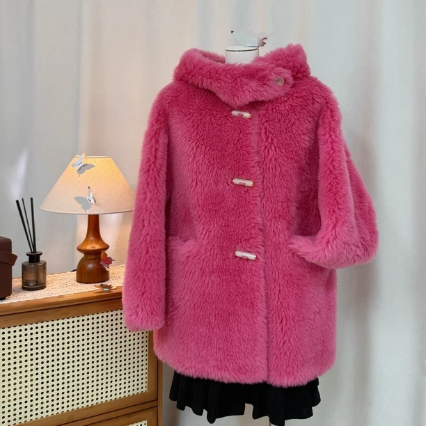 2025秋冬新品海宁100羊毛外套时尚加厚保暖大外套