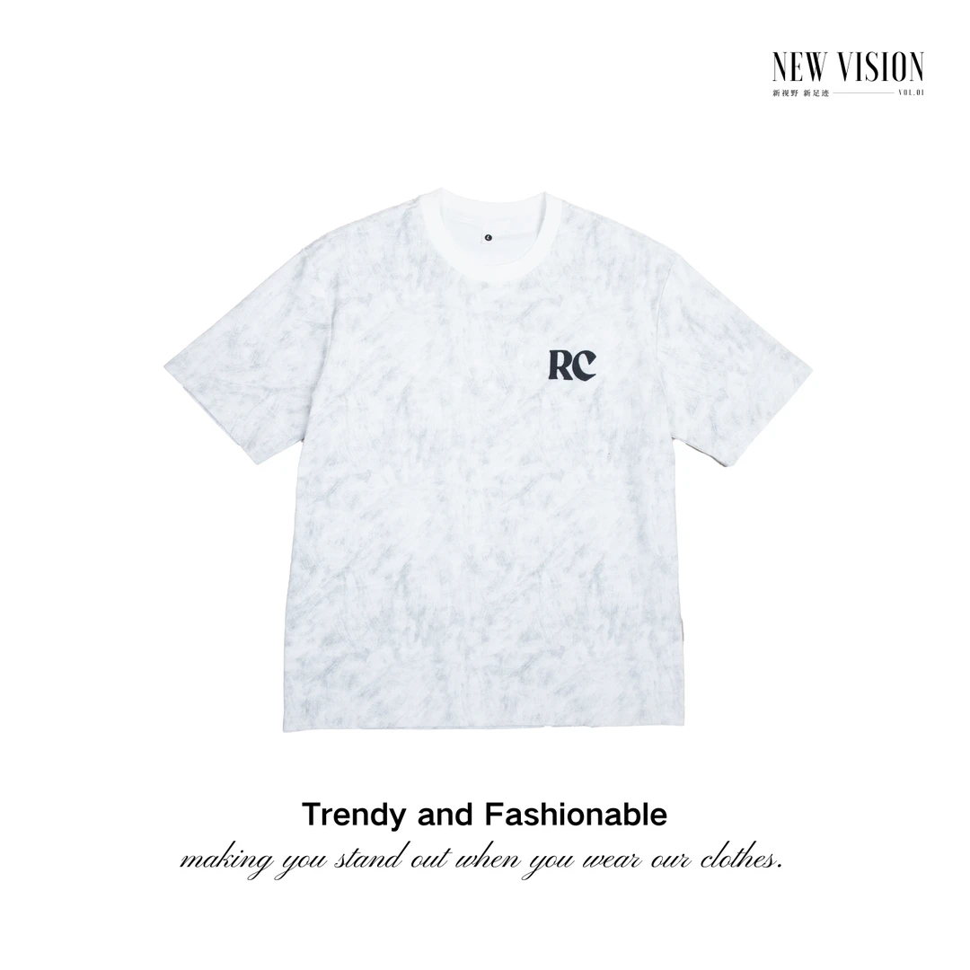 马来财2025新款重磅印花夏季男士短袖T恤圆领纯棉百搭2633