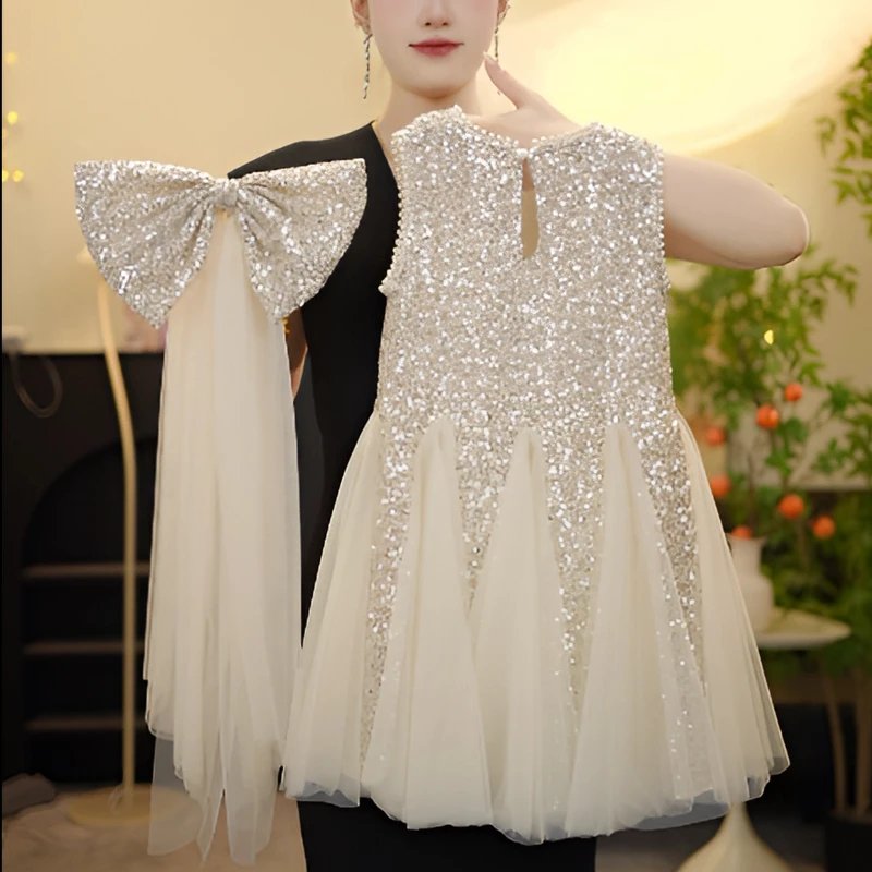 2025轻奢礼服裙夏季新款立体洋气女童裙子气质优雅仙时尚公主裙