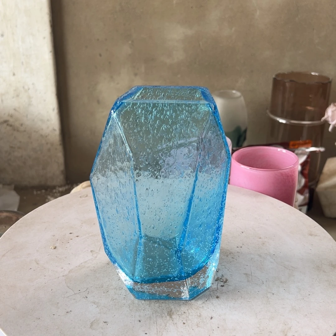 弘扬琉璃花器微瑕高度20