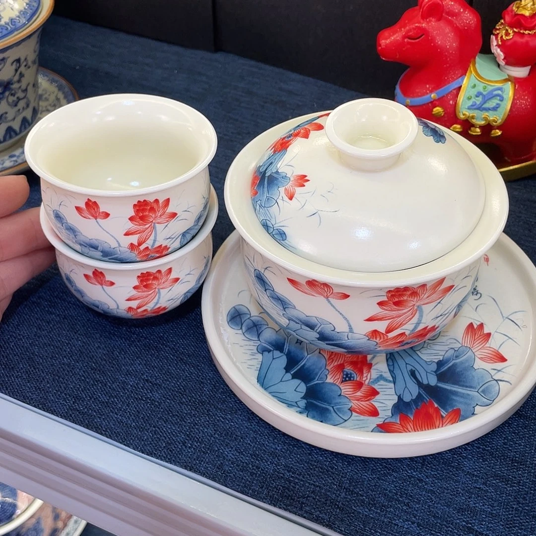 陶景德陶瓷盖碗茶具