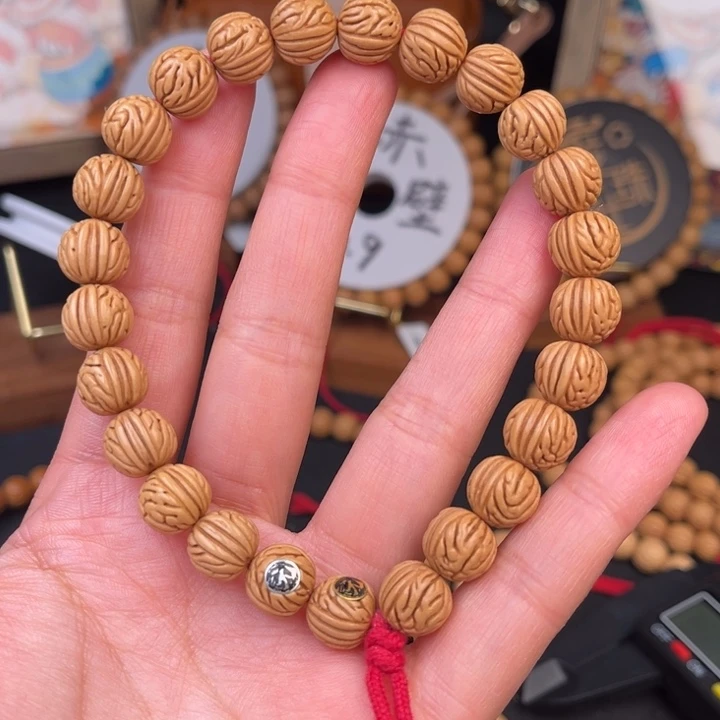 手串桃核古川大肠10.5金银双标尺寸误差0.5Ｍｍ之间抛光