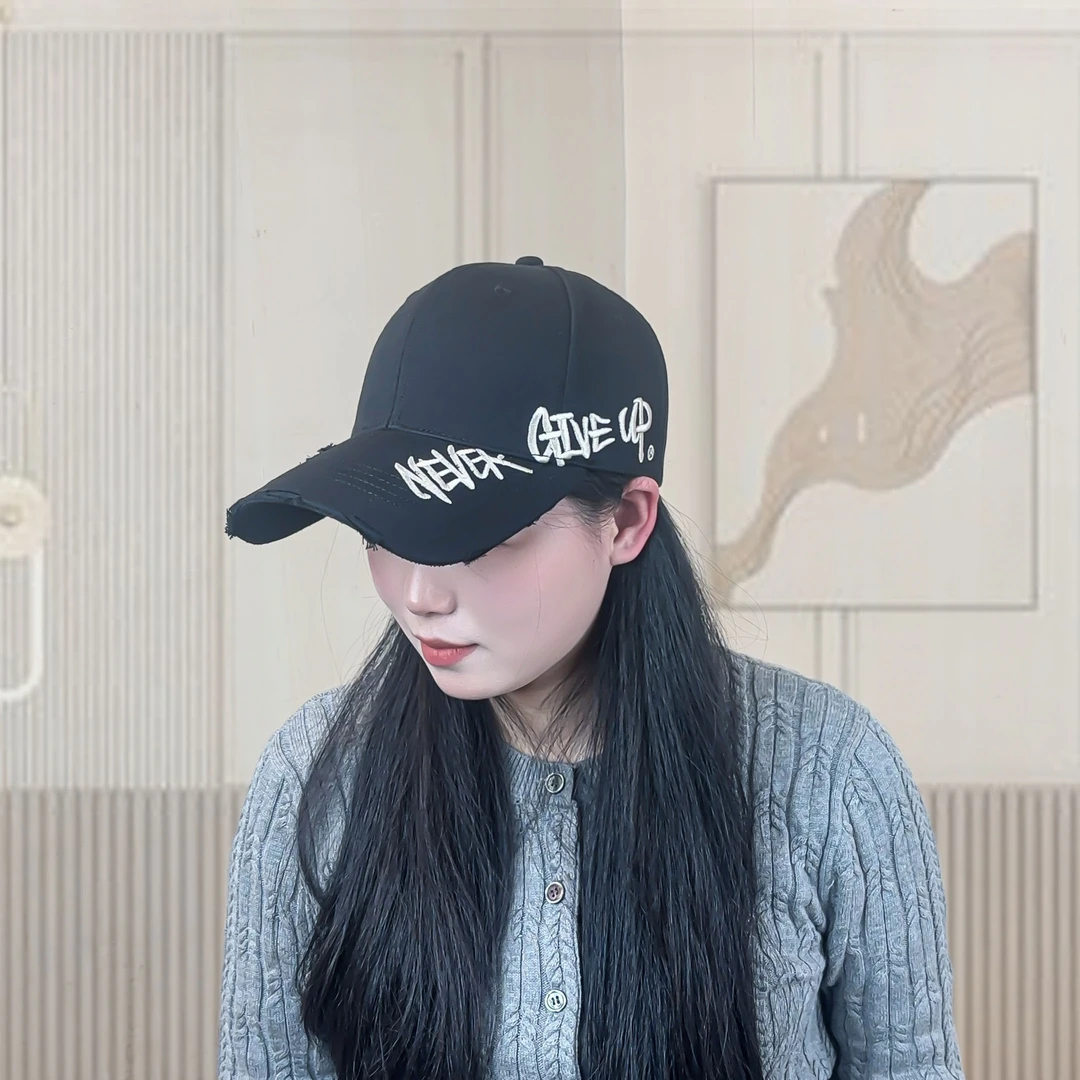 帽子时尚百搭棒球帽鸭舌帽韩版运动网红户外休闲加大加宽帽檐透气