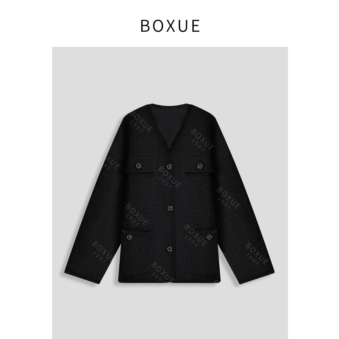BOXUE “” 2024冬新款高级感轻奢圆领小香 外套#241216W410