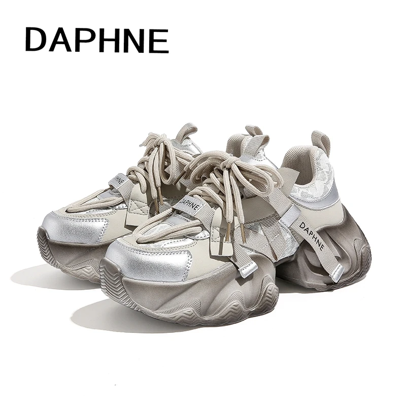 Daphne/达芙妮2025秋季爆款增高老爹鞋时尚百搭轻奢琥珀流光女鞋