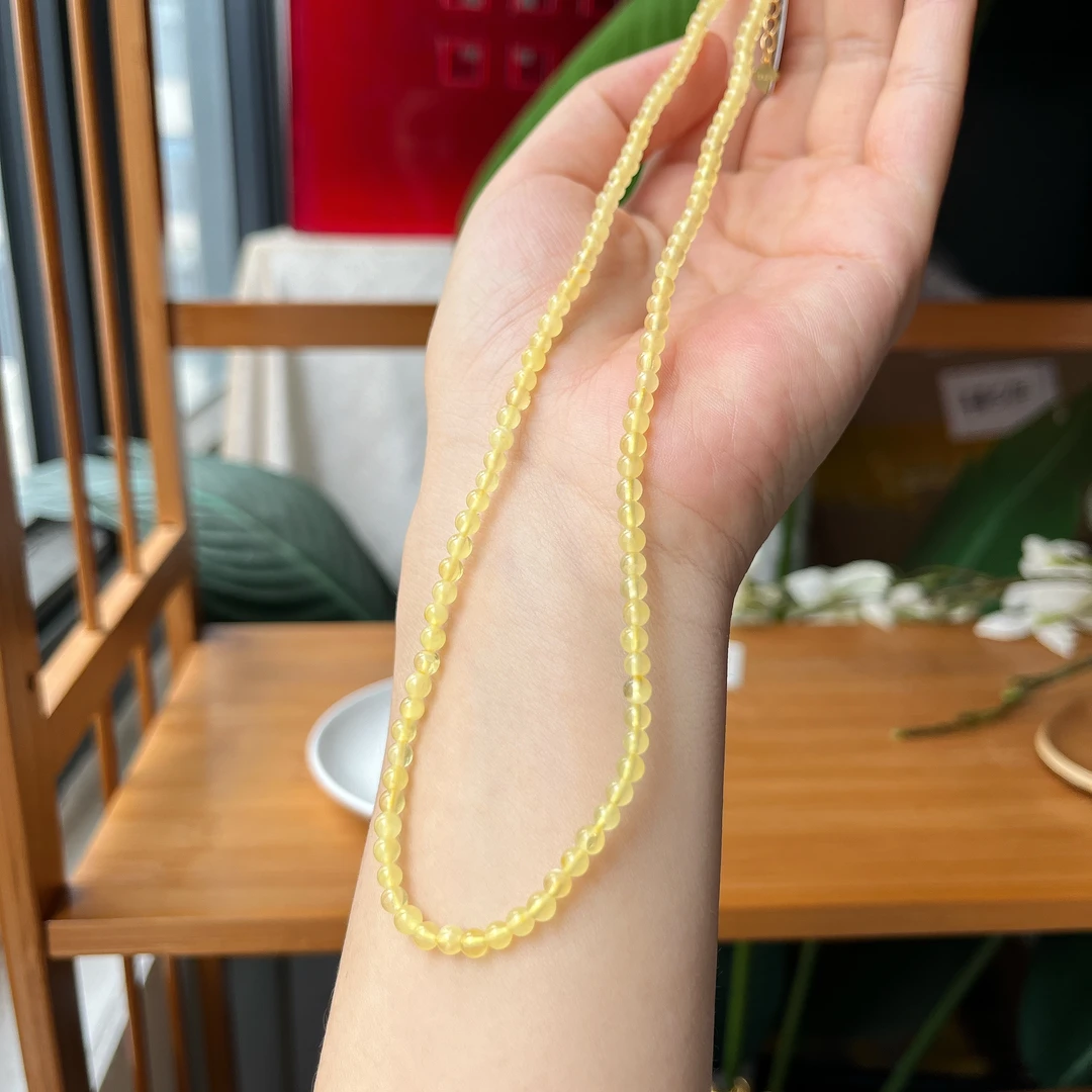 【郭老师】约3.5-4mm俄料白花金绞蜜S925银扣头尾链项链