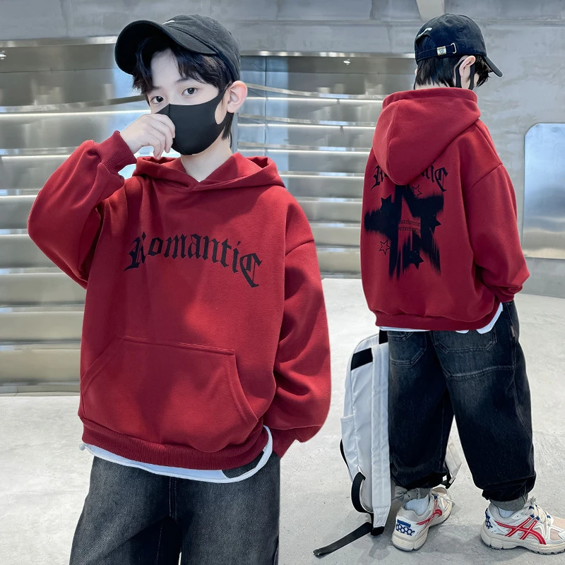 儿童装男童卫衣男孩休闲连帽上衣2025新款春秋痞帅中大童衣服秋装