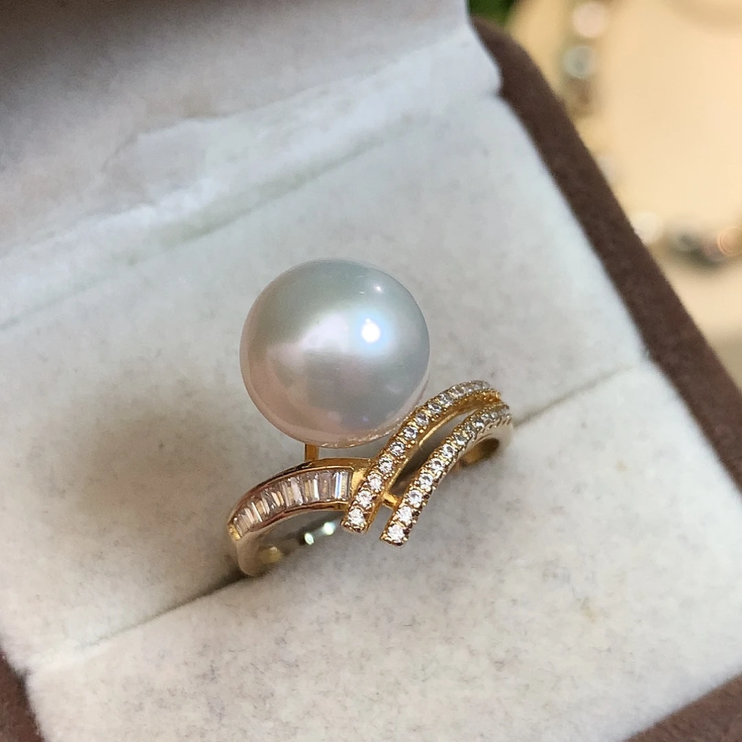 戒指淡水珍珠银S925镶嵌