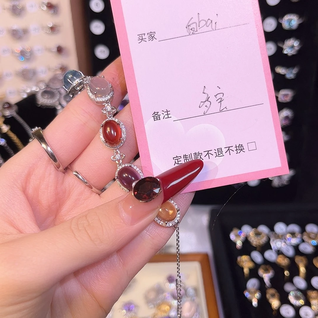 水晶手链银S925镶嵌白**i