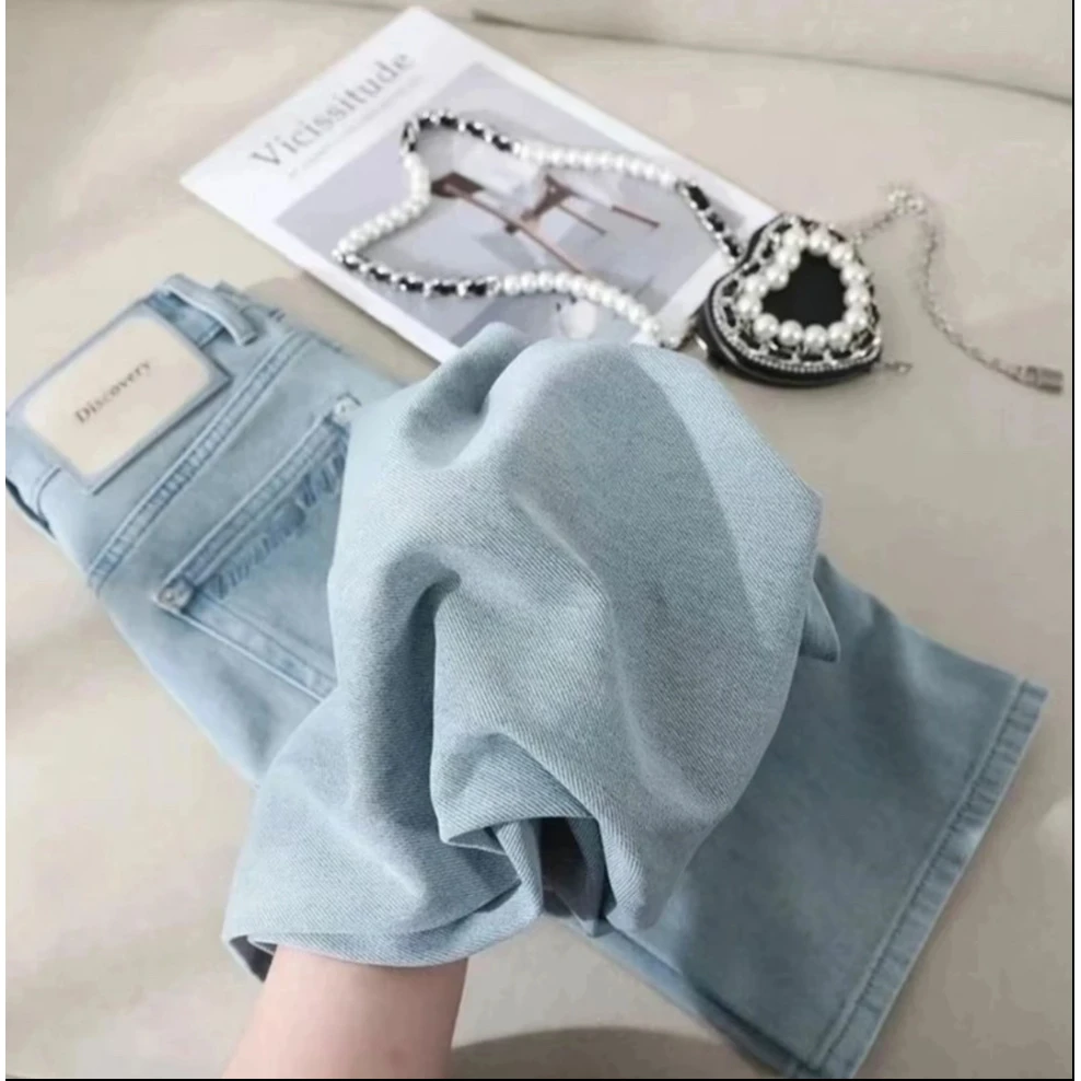 【运费险+莱赛尔】云水蓝秋冬新款百搭显高显瘦窄版直筒牛仔裤