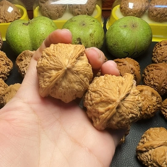 L****?文玩核桃狮子毛一对