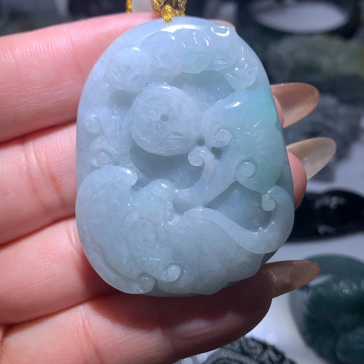 翡翠未镶嵌颈饰保真天然A货翡翠