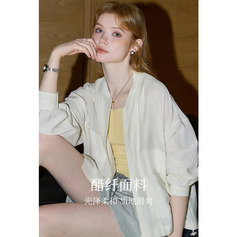 【醋纤面料】库恩玛维夏季轻薄外套女2025年新款小个子空调开衫