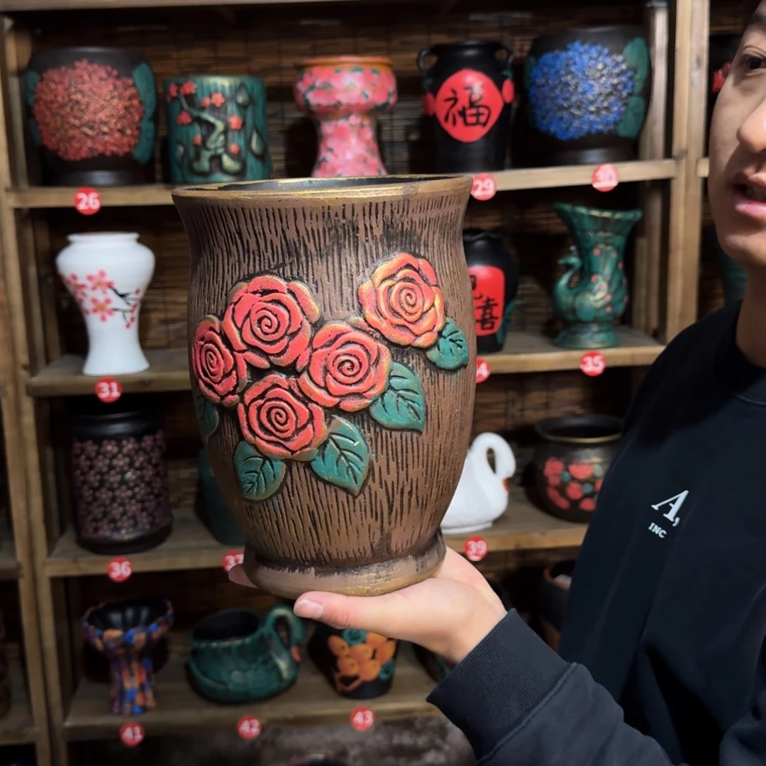 带孔高端浮雕花盆炸炸炸炸