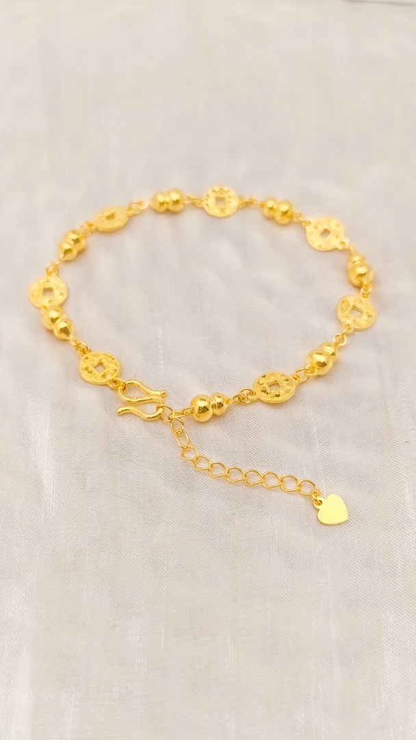 足银手链 葫芦碎银礼遇轻奢首饰简约女款时尚金不掉色金色小众