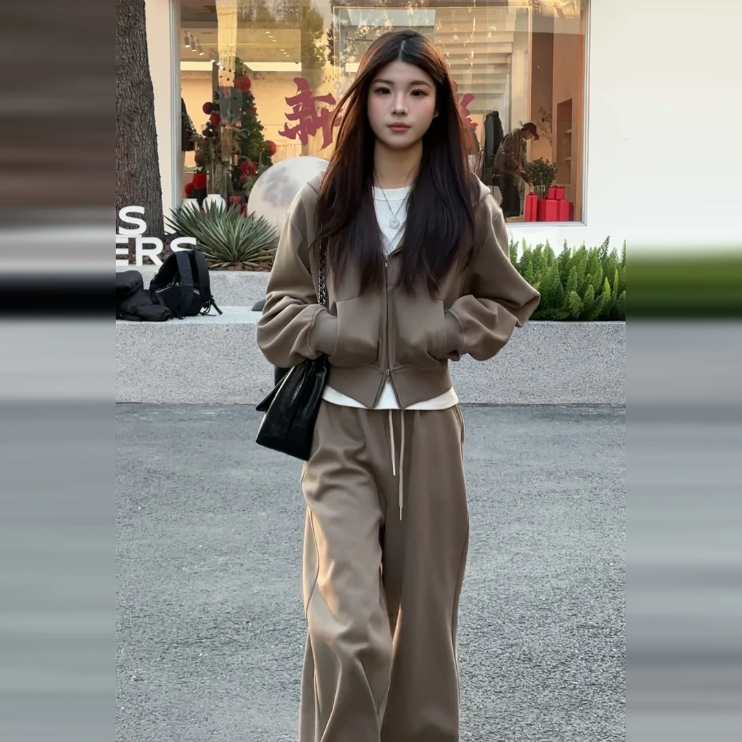 韩系氛围感超火穿搭一整套卫衣运动套装爆款高级感女秋季2025新款