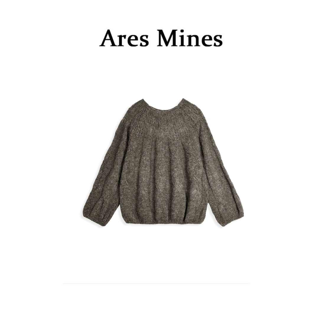 【盛朗熙Ares Mines】岁月静美 韩系极简清透麻花套头针织短毛衣