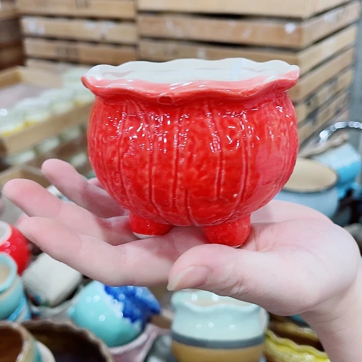 有孔，凑10元包邮陶瓷花盆发货！