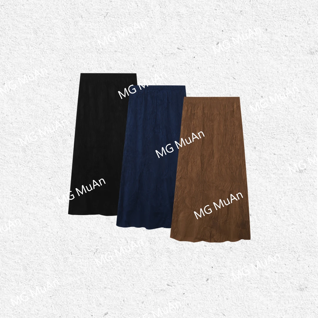 【中古三宅裙】“三宅系列”定制简约宽松高级百搭半裙长裙女DG3-8906