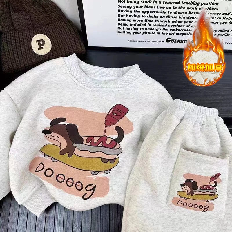 2025洋气新款中大童秋冬时尚舒适痞帅运动1215岁秋16岁男童套装