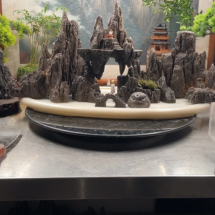 落***声无花朵鱼缸造景组合