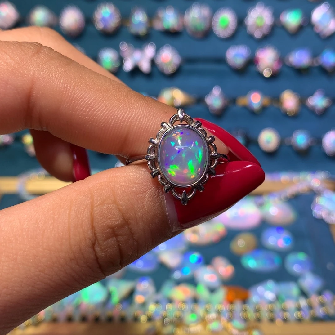 欧泊银S925镶嵌戒指款