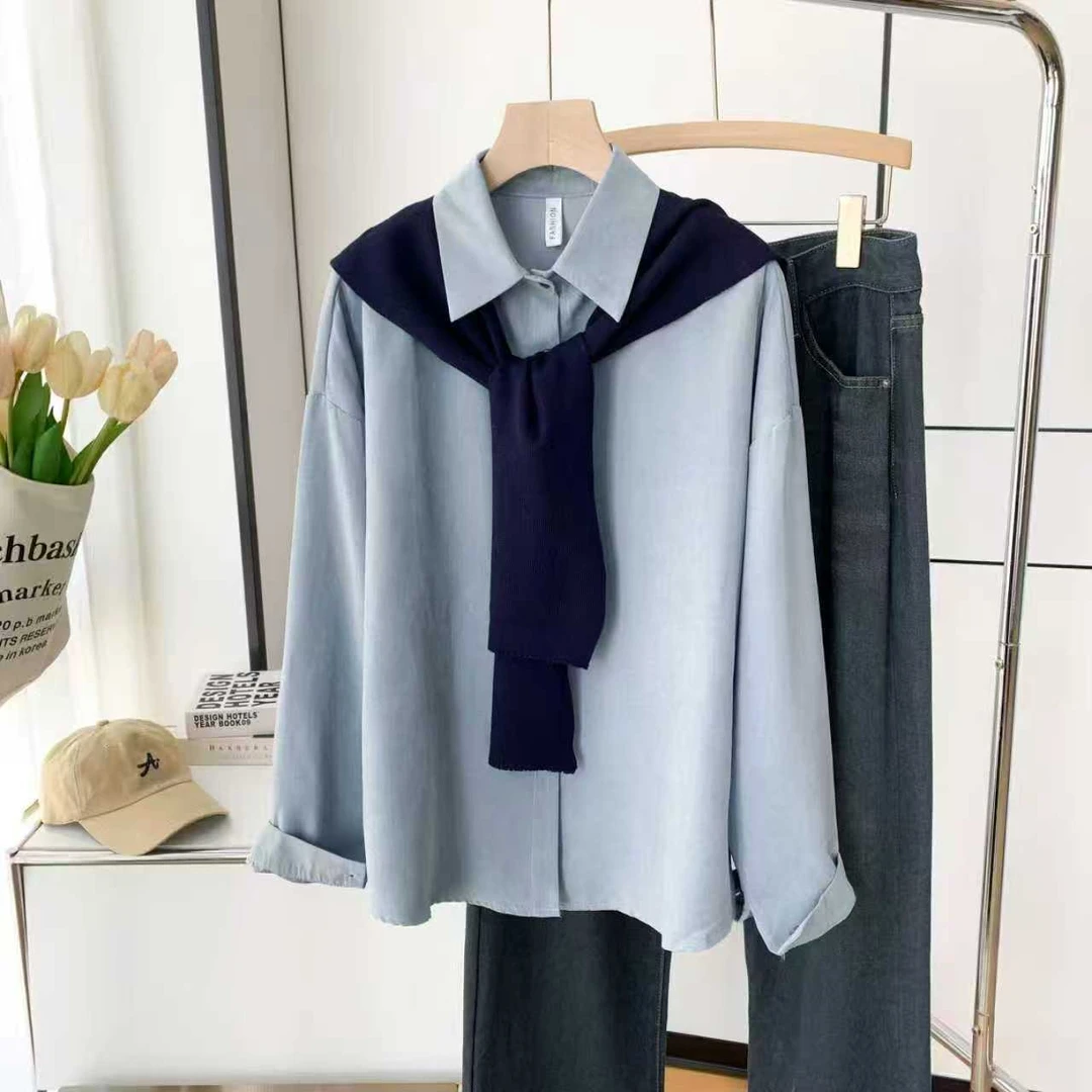 【抗皱】秋季衬衫女2025新款时尚洋气宽松设计感小众秋装洋气外套