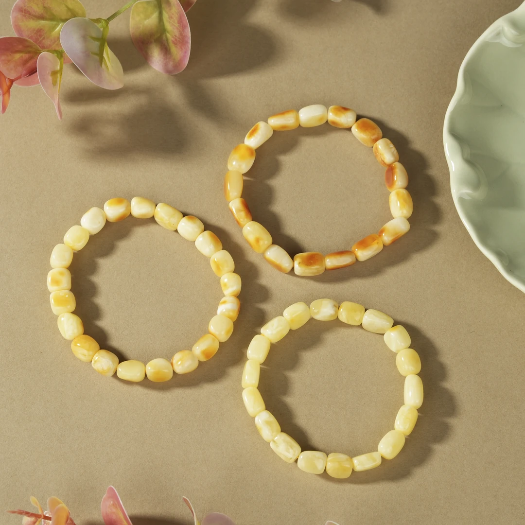 【云上叙】蜜蜡单圈手串—多样性发一件-随形-V42912-M（甄选）