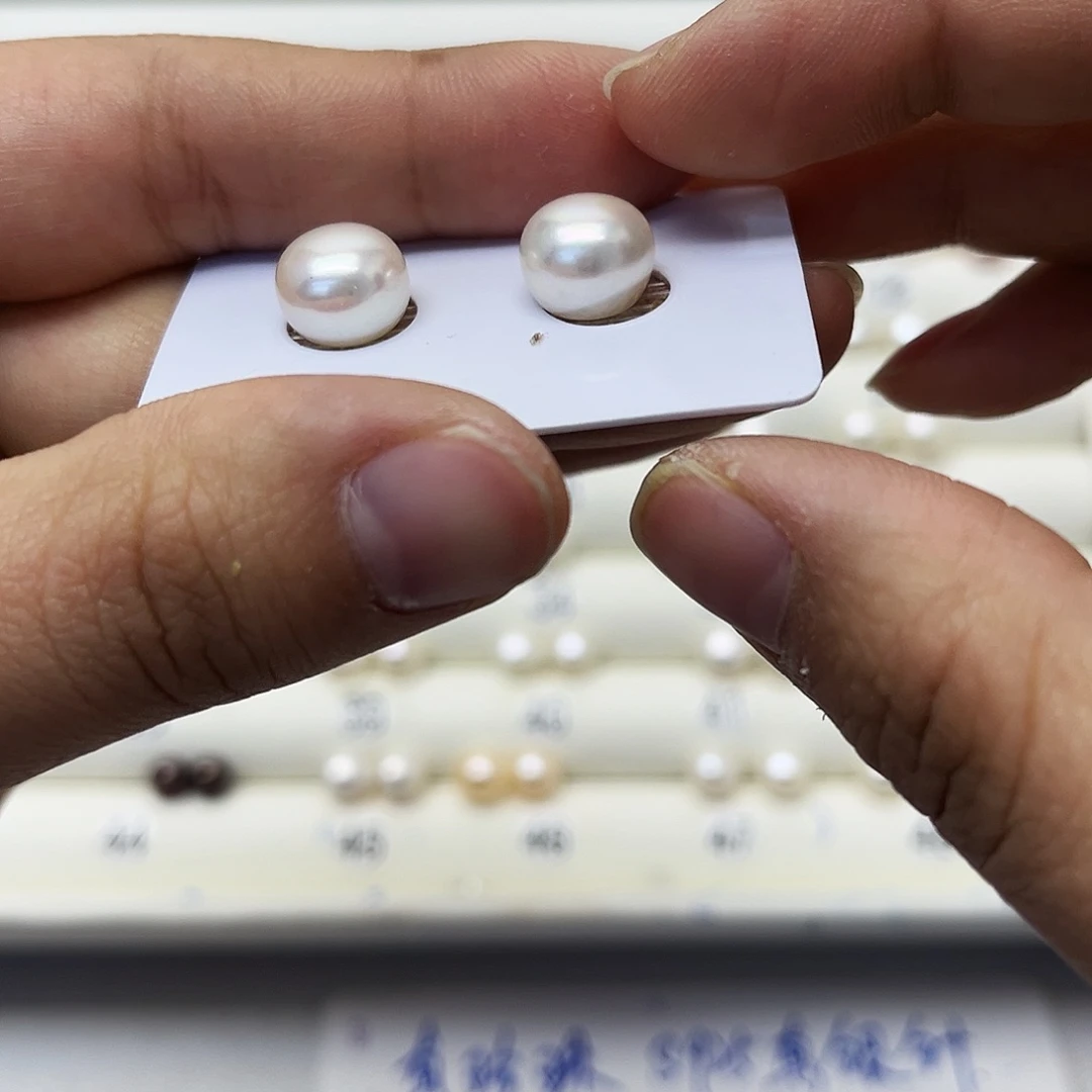淡水珍珠耳饰银S925镶嵌〆**ゾ