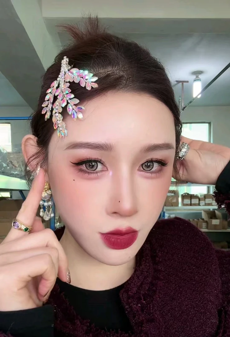 多色满钻树叶灵动枝丫发夹AZ516