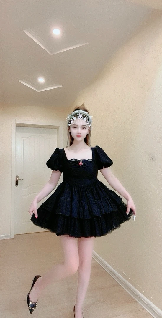 【面条家】5277#磨人小妖精夏季瘦身显瘦蓬蓬连衣裙