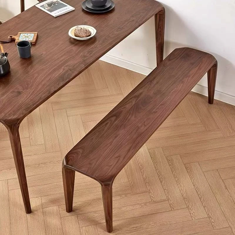 北美黑胡桃榫卯支架结构艺术餐桌书桌椅子轻奢客厅椅子凳子