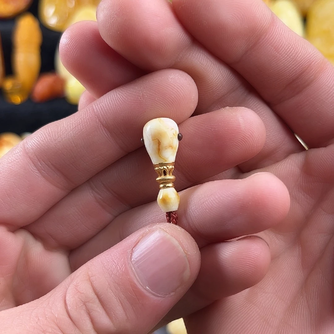 蜜蜡银S925镶嵌珠宝奇石9.3mm