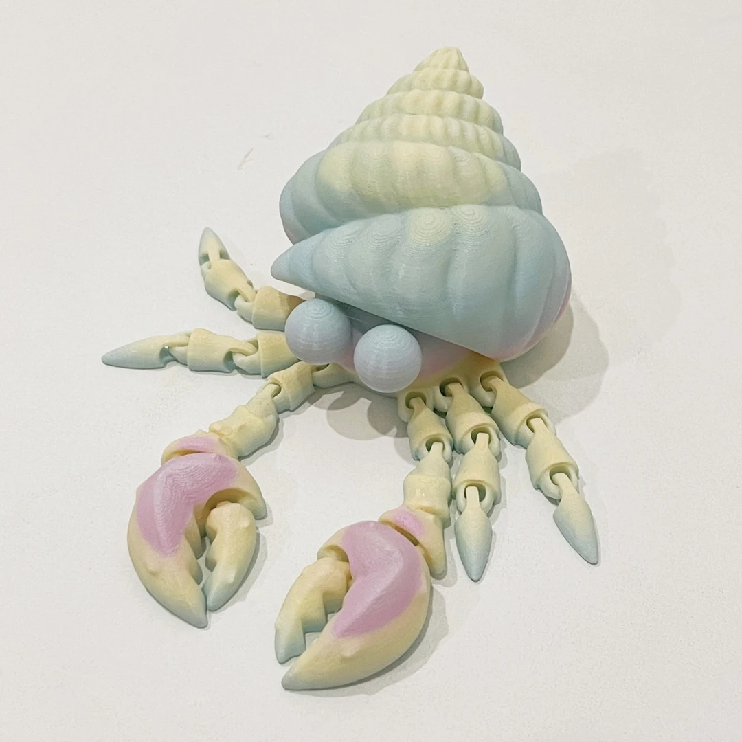 寄居蟹3D打印关节可动模型海边城市旅游纪念品玩具动物玩具
