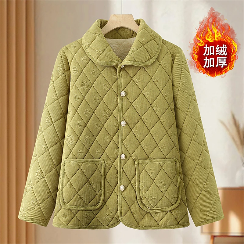 加绒常规短款保暖修身型棉衣棉服加厚外套秋冬季宽松大码女装6092