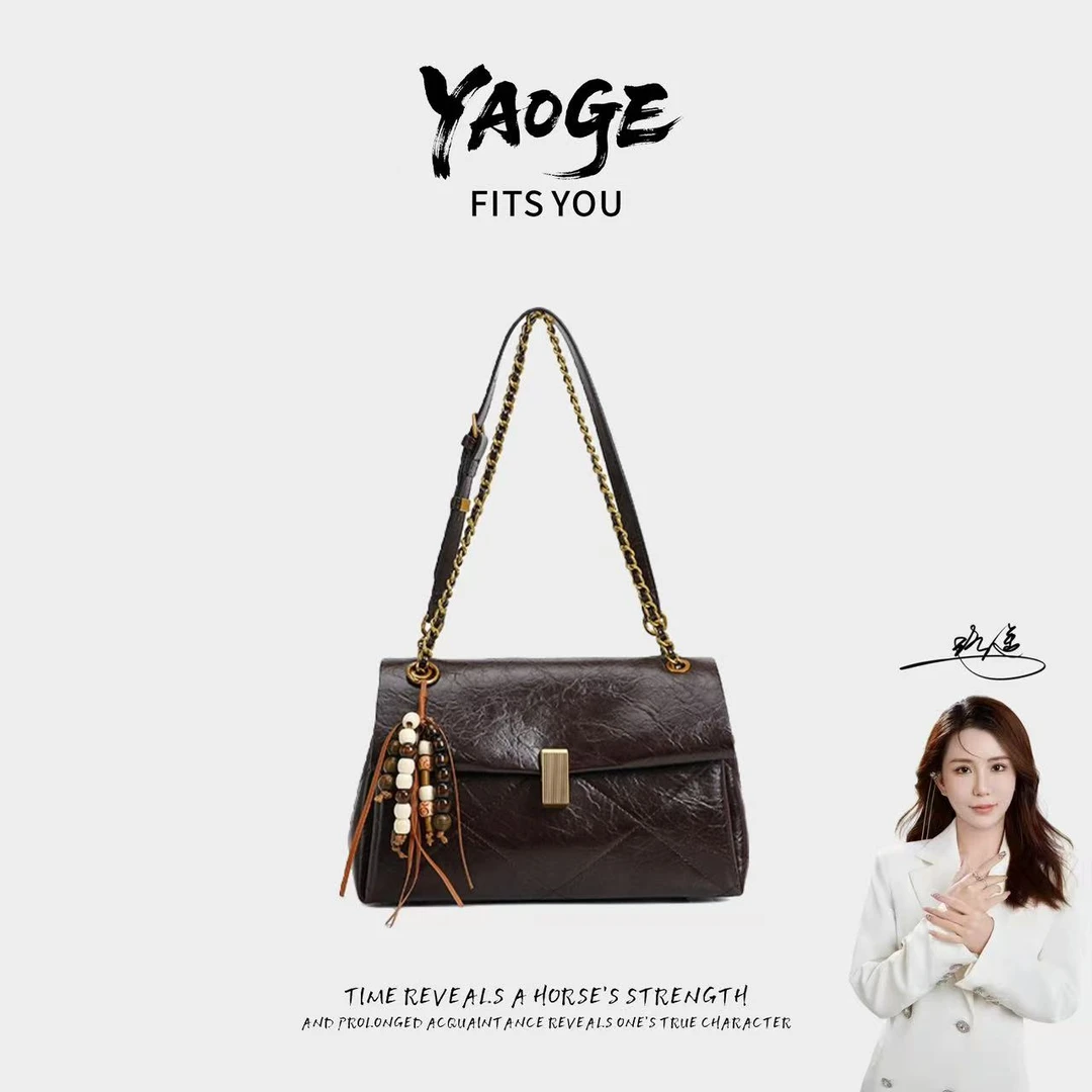 Cozier Dixes【遥哥定制】时尚单肩斜跨包DFN968-波尔多红【赠挂件】