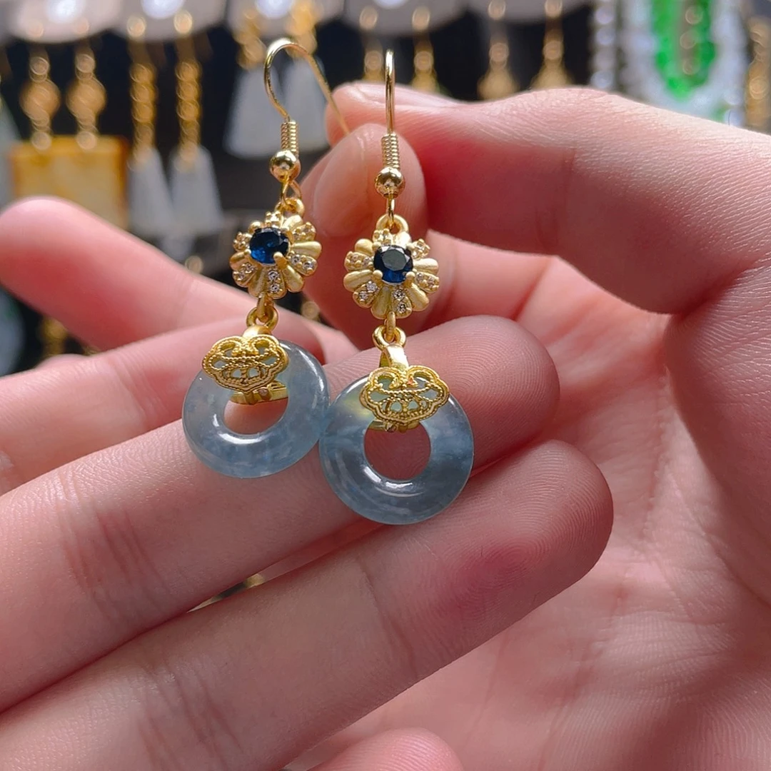 翡翠未镶嵌耳饰翡翠