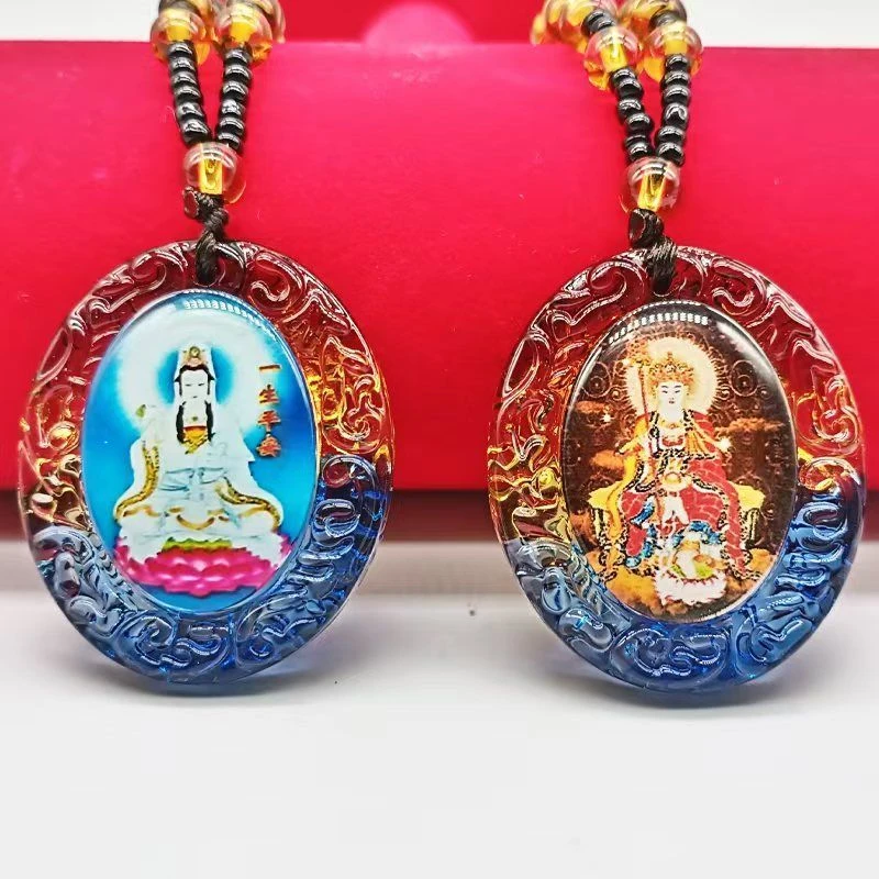 非金属仿水晶吊坠 新款爆款琉璃观音地藏王菩萨男女吊坠【已开】