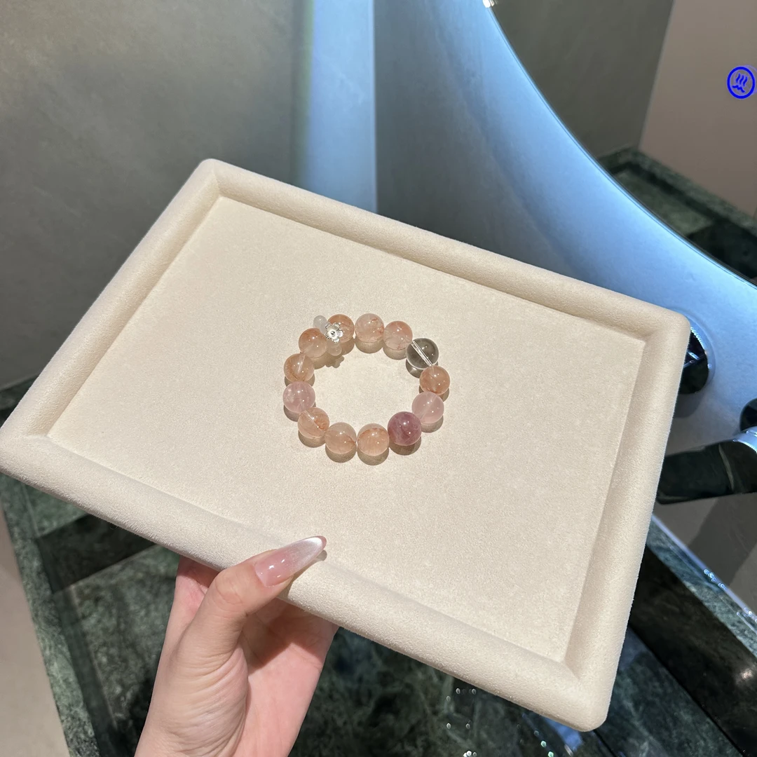 天然水晶粉胶花手串14m（多样性发其一）A448