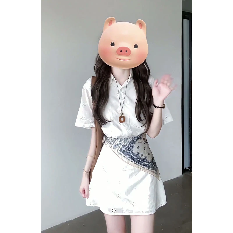 连衣裙女2025夏季新款女法式气质镂空设计感收腰显瘦A字短款裙子