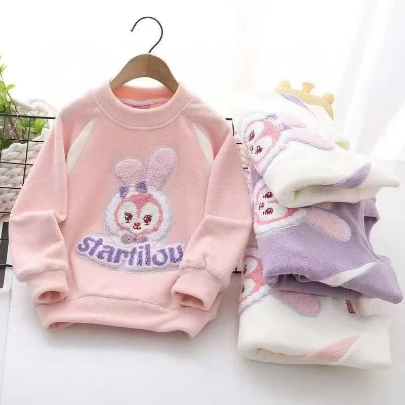 中大童女童插肩奥利绒卫衣