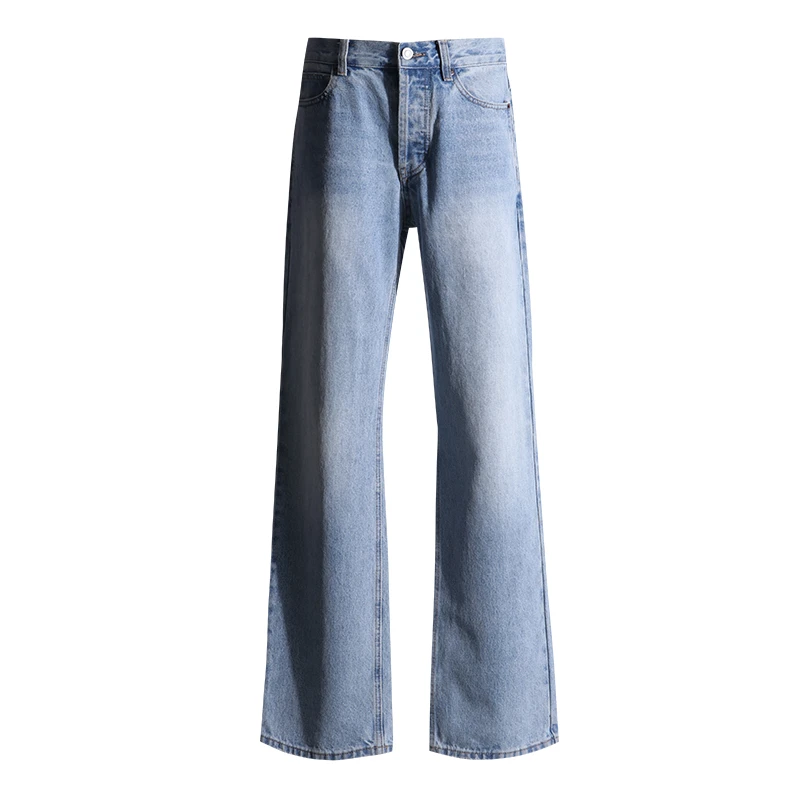 经典直筒清爽耐看不过时牛仔裤秋冬款休闲百搭高腰显瘦宽松直筒裤