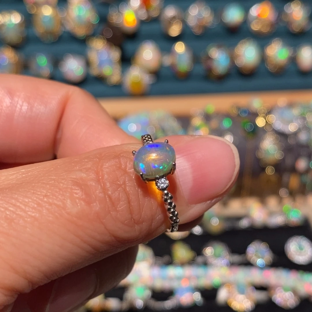 欧泊银S925镶嵌戒指